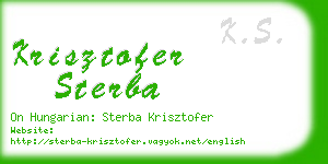 krisztofer sterba business card